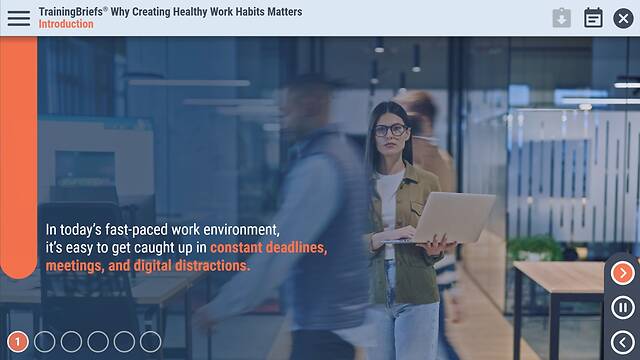 TrainingBriefs® Why Creating Healthy Work Habits Matters
