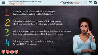 TrainingBriefs® Ethical Dilemma - I’m Not Here